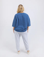 Load image into Gallery viewer, MAZIE SWEAT - WASHED BLUE DENIM LOOK
