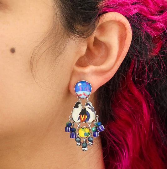 MARSHMALLOW GLASS EARRINGS - CANDY TWIST SET