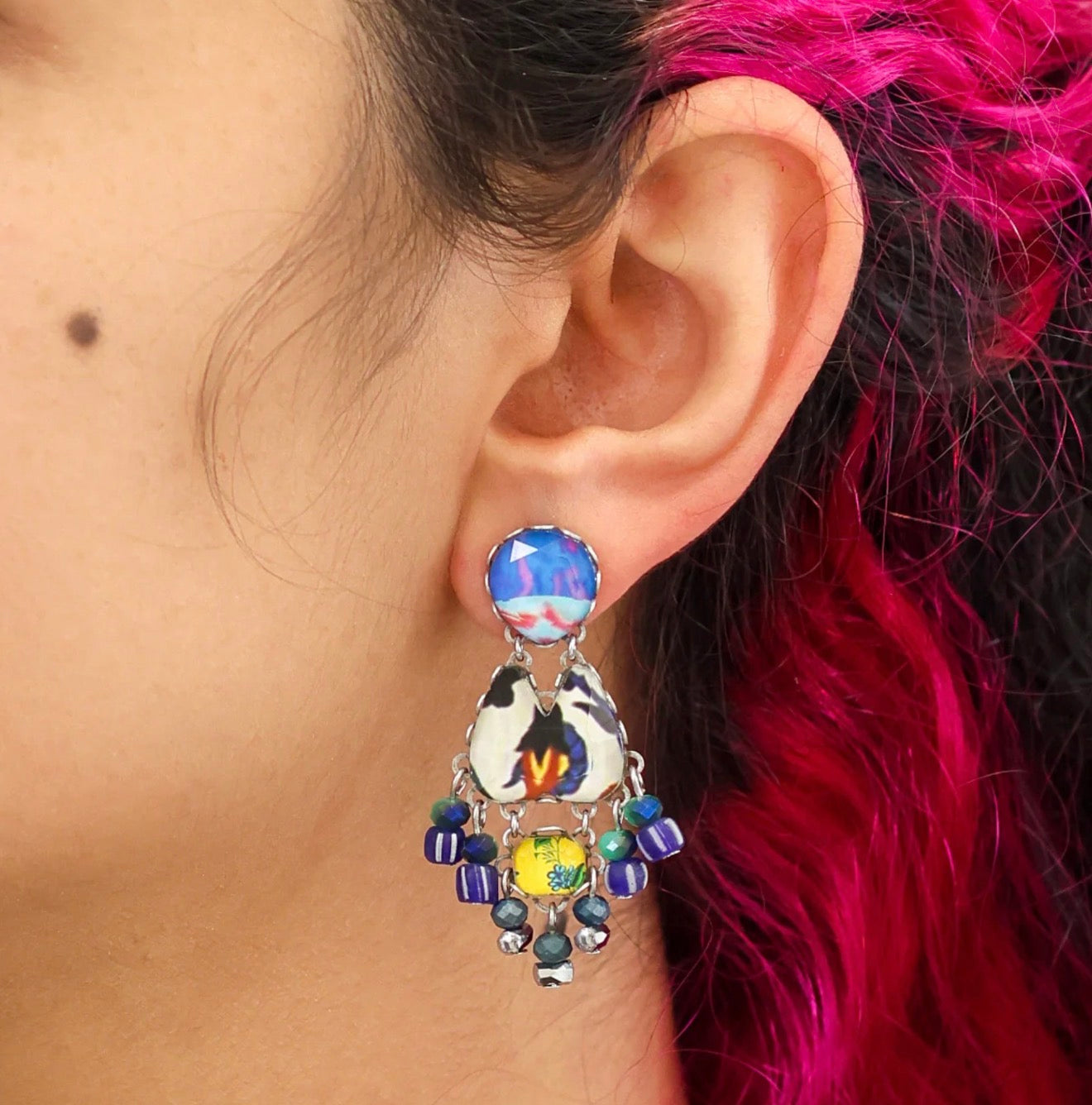 MARSHMALLOW GLASS EARRINGS - CANDY TWIST SET