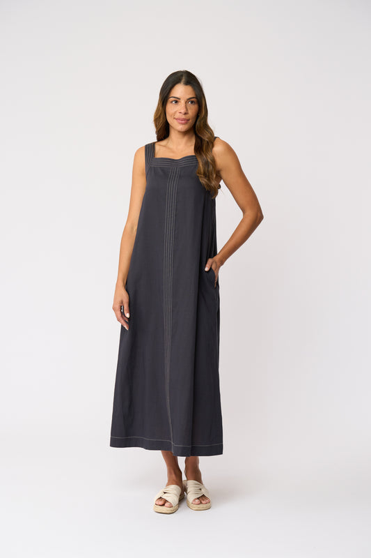 SEW INTO YOU DRESS - DARK GUNSMOKE