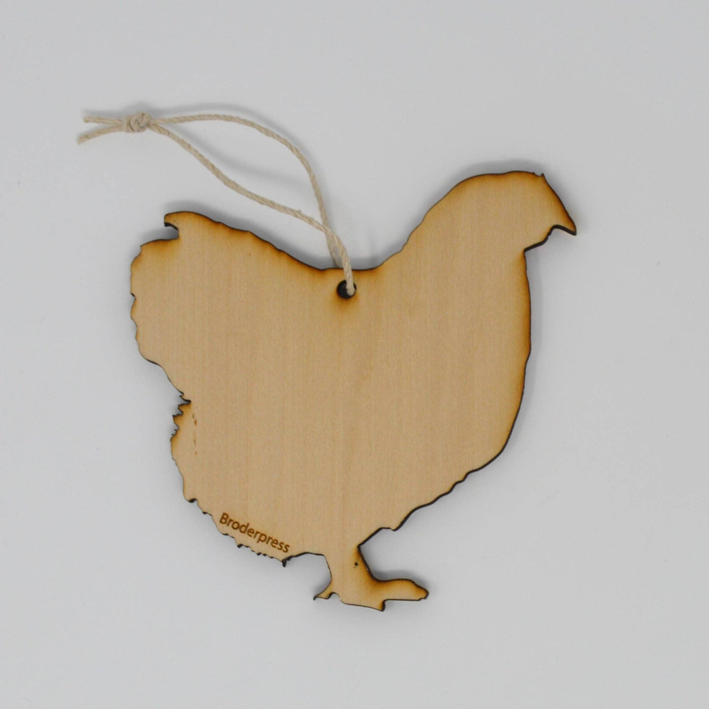 WOODEN SPECKLED HEN ORNAMENT