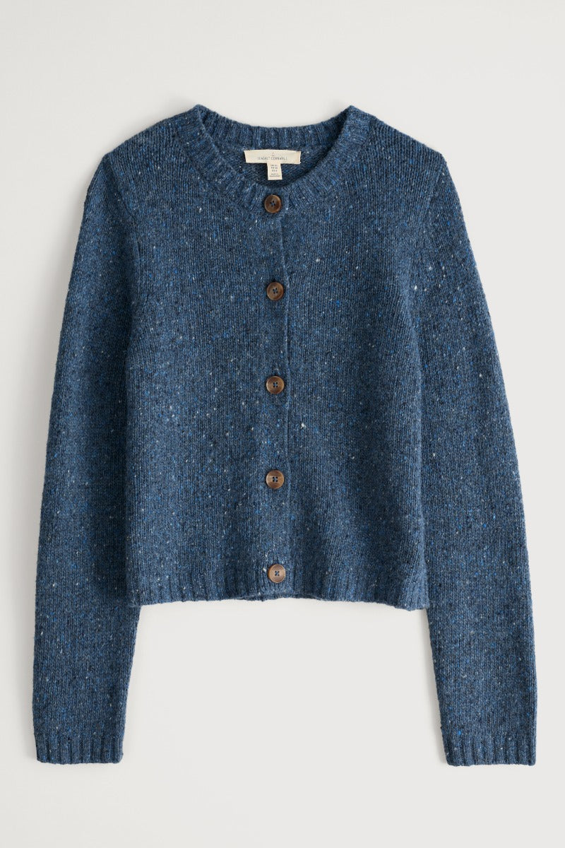 DAWSON PICK MERINO CARDIGAN - STARLING