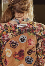 Load image into Gallery viewer, PIXIE CROPPED DUSTER - FLORAL WITH PAINT PALETTE