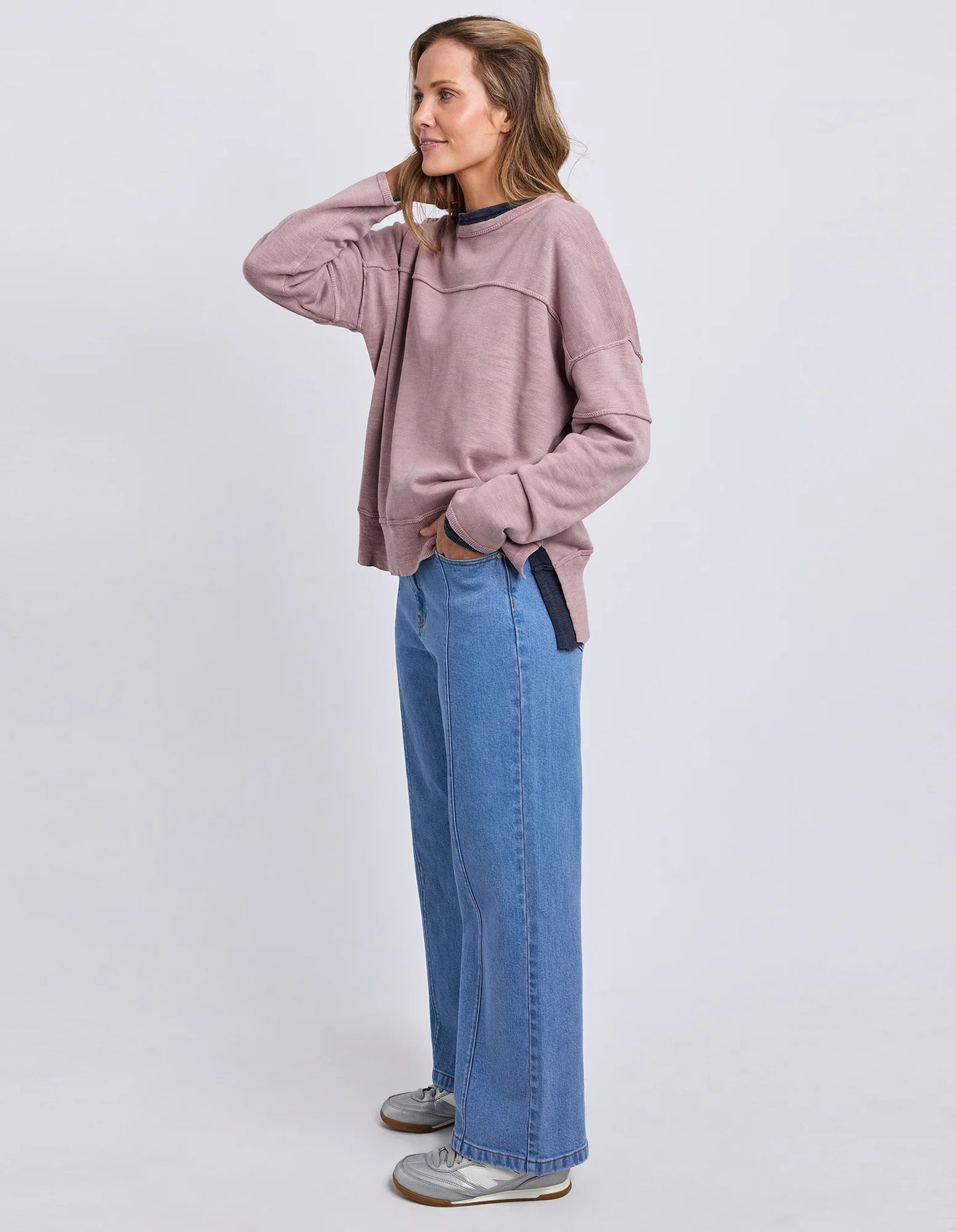 JAYNE THROW ON KNIT - DUSTY PINK