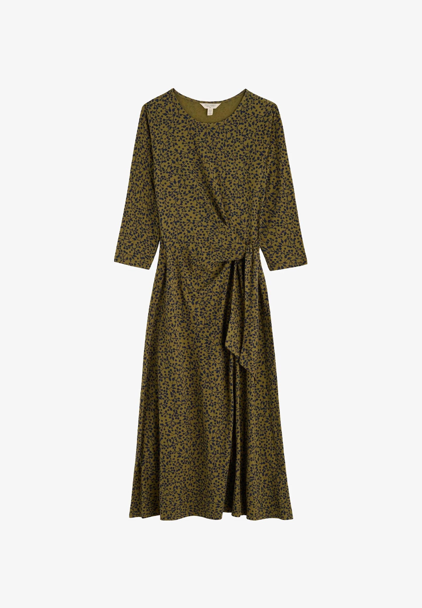 3/4 FETTLING DRESS - BERRY BRANCHES BRIGHT OLIVE