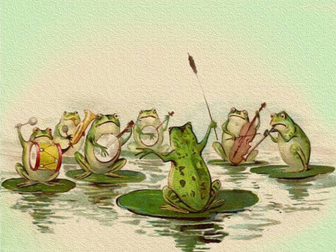LITTLE VINTAGE GREETING CARD - THE FROG BAND