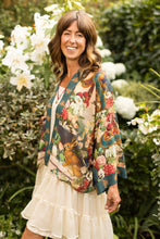 Load image into Gallery viewer, PIXIE CROPPED DUSTER - STAY GOLD WITH RABBITS & BEES