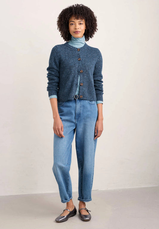 DAWSON PICK MERINO CARDIGAN - STARLING