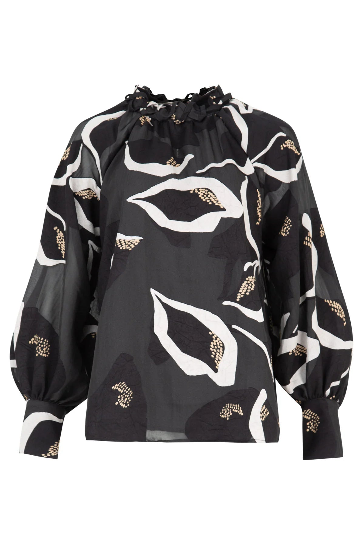 HIGH DRAMA BLOUSE - BLACK