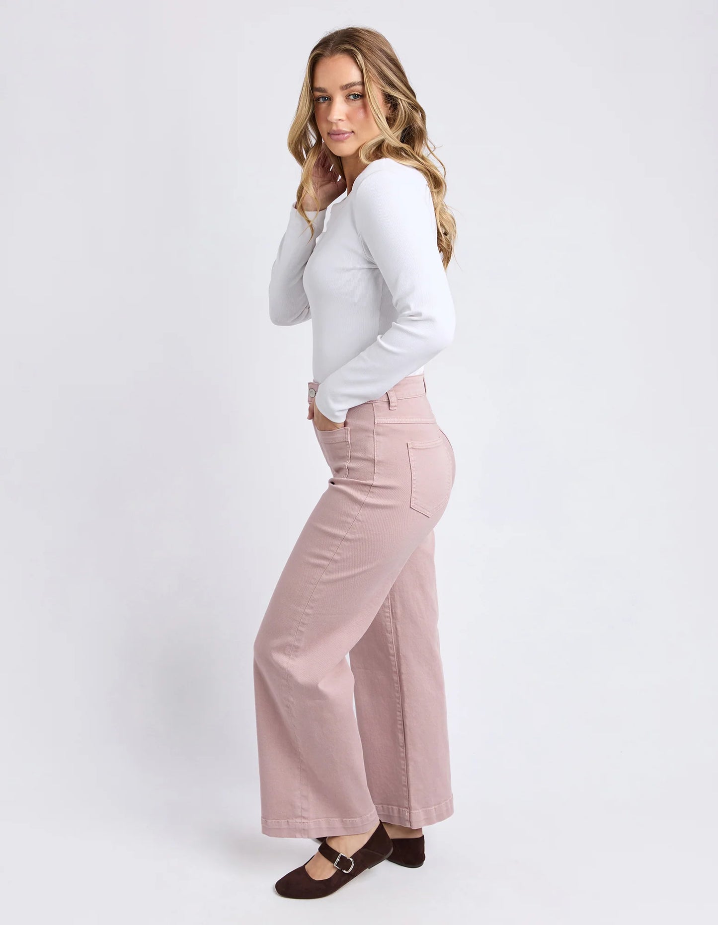 SARAH WIDE LEG JEAN - WOODROSE