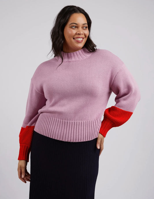 LOUIE MOCK NECK - PEONY PINK & TANGELLO