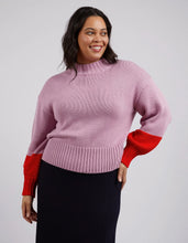 Load image into Gallery viewer, LOUIE MOCK NECK - PEONY PINK & TANGELLO