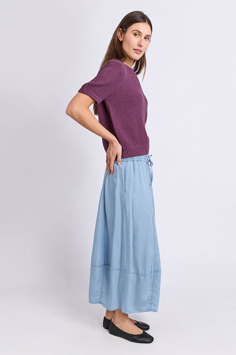 BLAIR SHIRT SLEEVE KNIT - PLUM