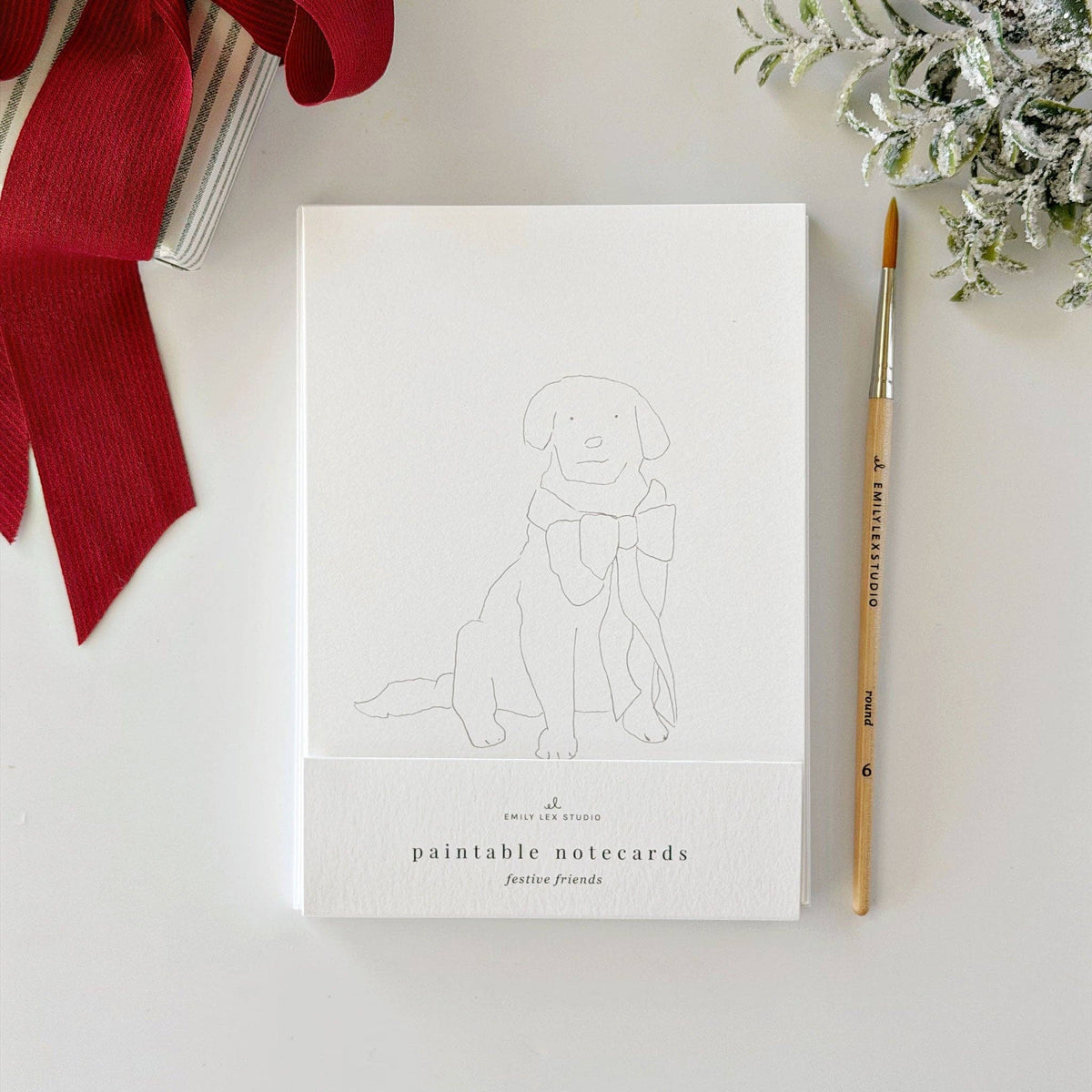 FESTIVE FRIENDS PAINTABLE NOTECARDS