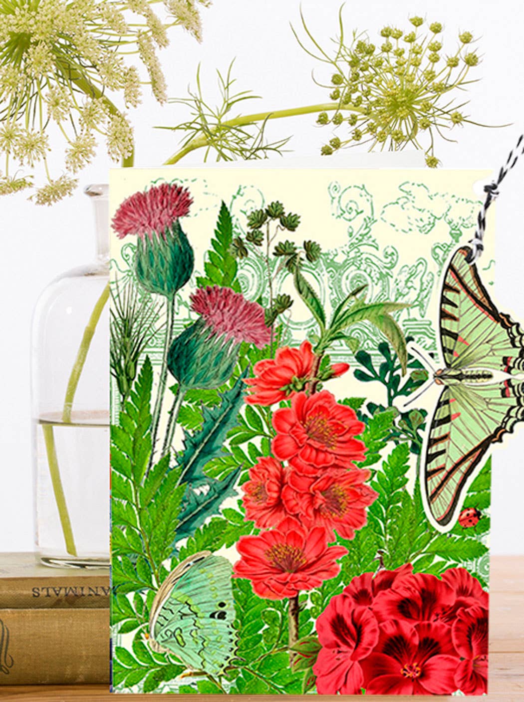 FANDANGLE GREETING CARD - IN THE THISTLE GARDEN