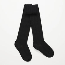 Load image into Gallery viewer, MERINO CABLE TIGHTS - BLACK