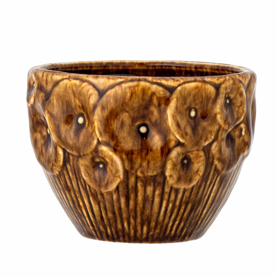 ROKAYA FLOWERPOT - BROWN STONEWARE