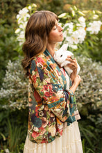 Load image into Gallery viewer, PIXIE CROPPED DUSTER - STAY GOLD WITH RABBITS & BEES