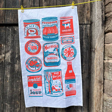 Load image into Gallery viewer, Tins Screen Printed Linen Union Tea Towel