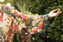 Load image into Gallery viewer, PIXIE CROPPED DUSTER - STAY GOLD WITH RABBITS & BEES