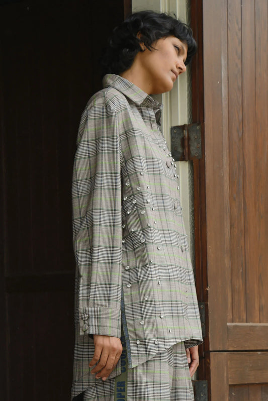 DIAMONDS FOR DAYS SHIRT - GREEN CHECK