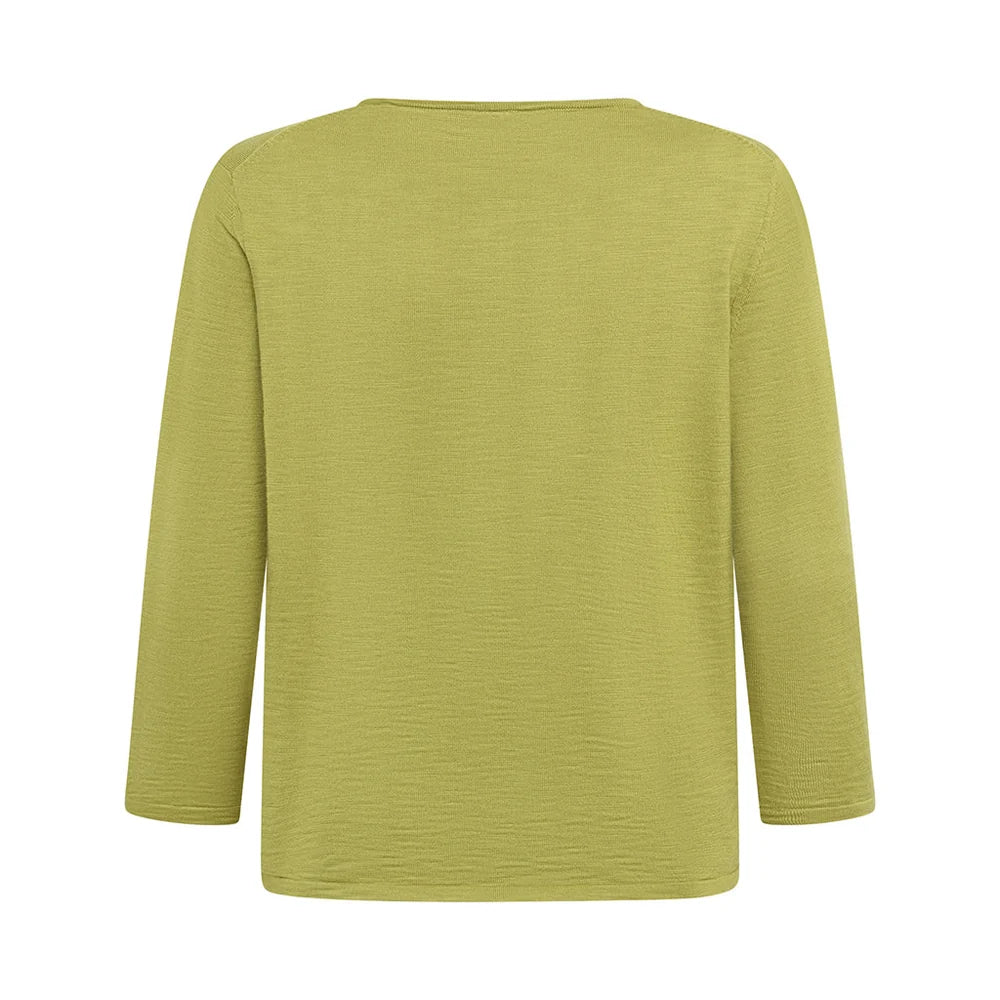 KATRINE ECO SLUB CARDI - OLIVE