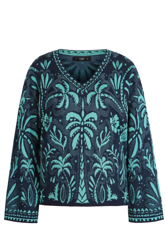 PULLOVER V NECK - URBAN BOTANIC PATTERN