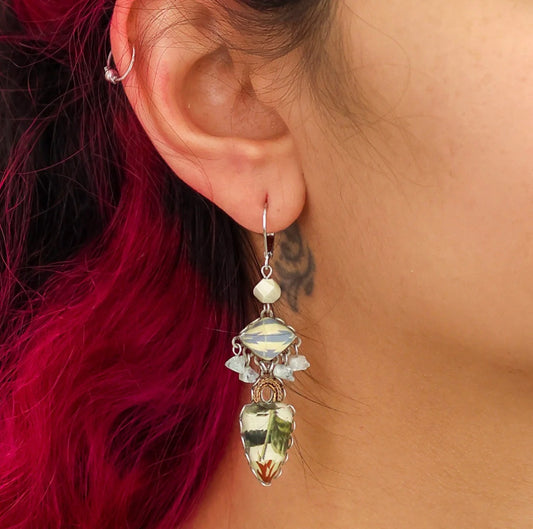AGAR GLASS HANGING EARRINGS - NEPTUNES GARDEN SET