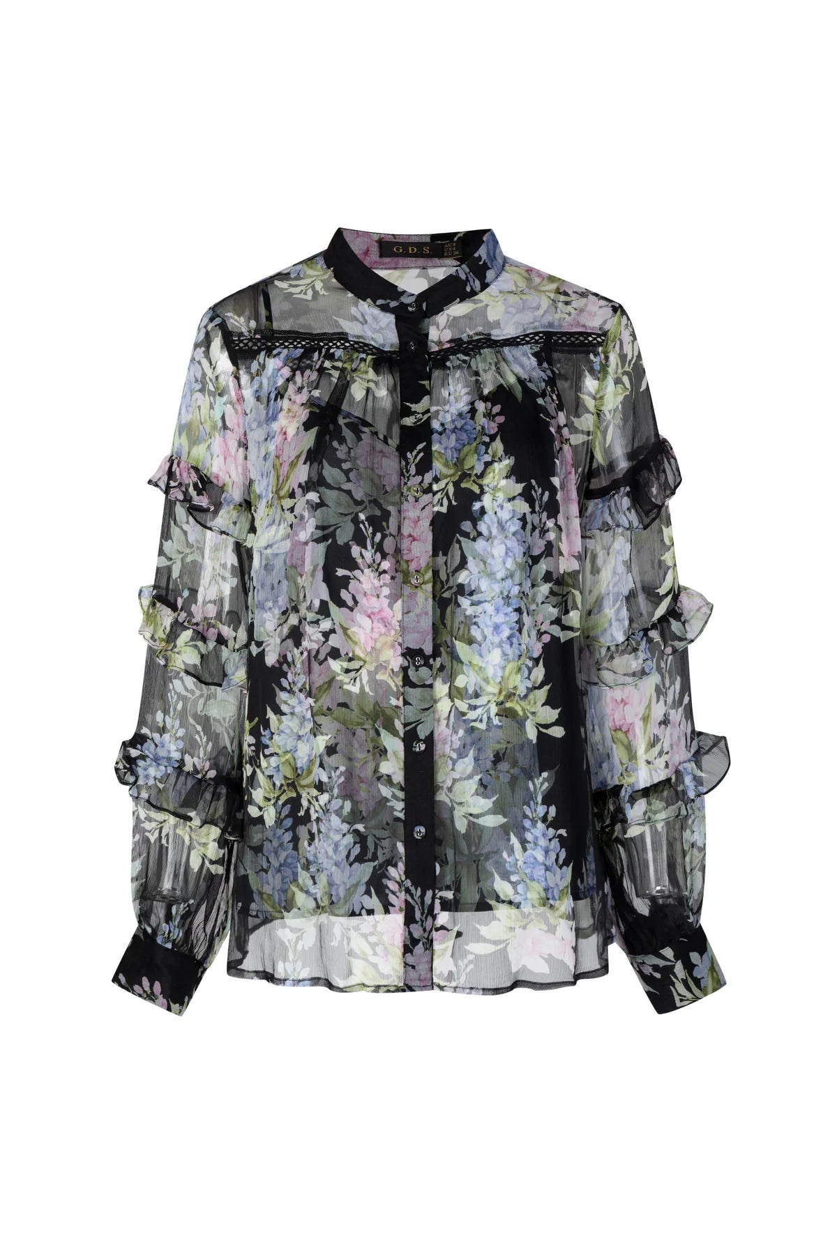 CHANTILLY SILK BLOUSE - BLACK PRINT