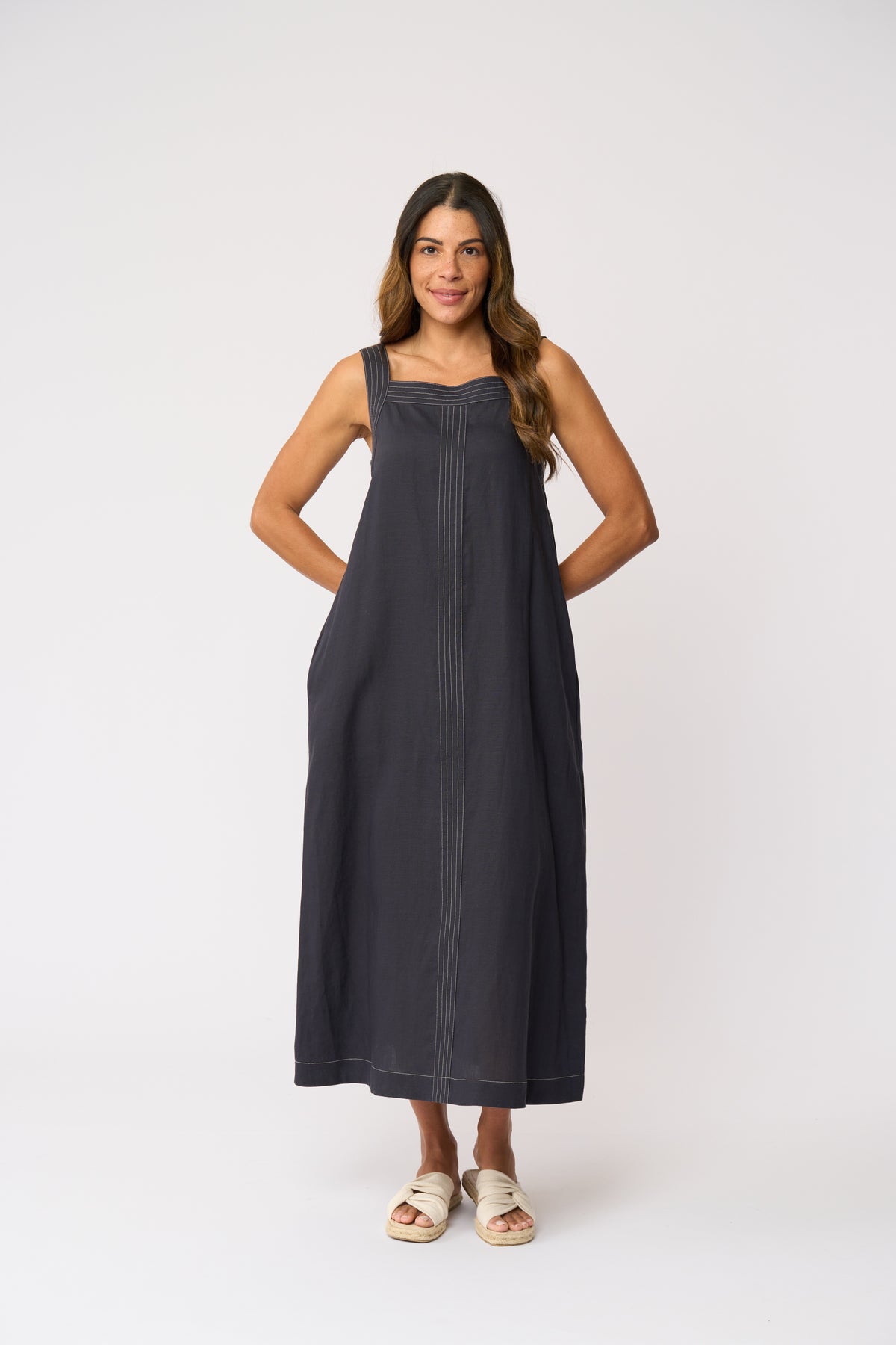 SEW INTO YOU DRESS - DARK GUNSMOKE