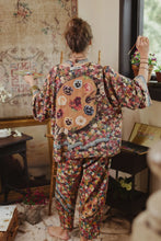 Load image into Gallery viewer, PIXIE CROPPED DUSTER - FLORAL WITH PAINT PALETTE
