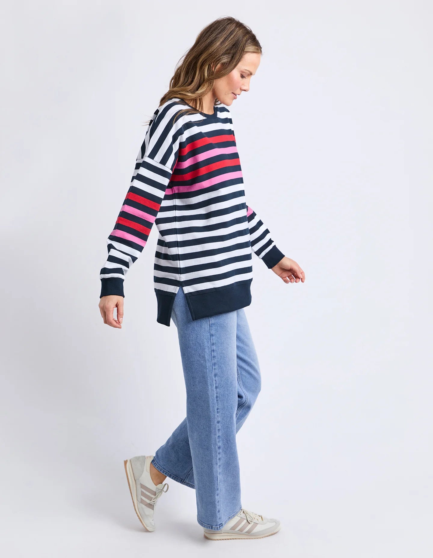 LOLLIPOP CREW - NAVY & WHITE STRIPE