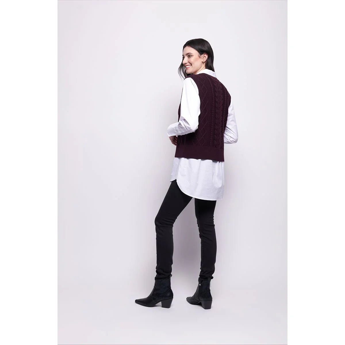 PLOT TWIST VEST - PLUM