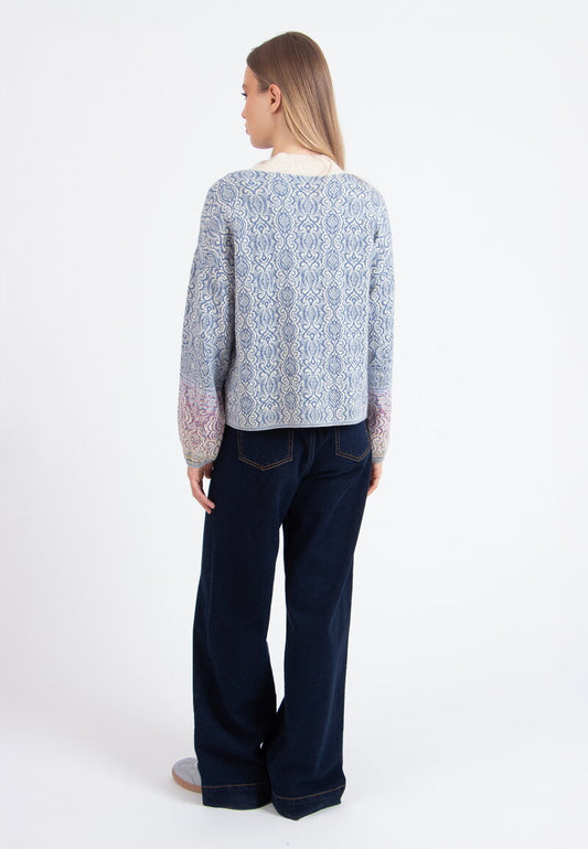 PULLOVER ORNAMENT PATTERN - OFF WHITE