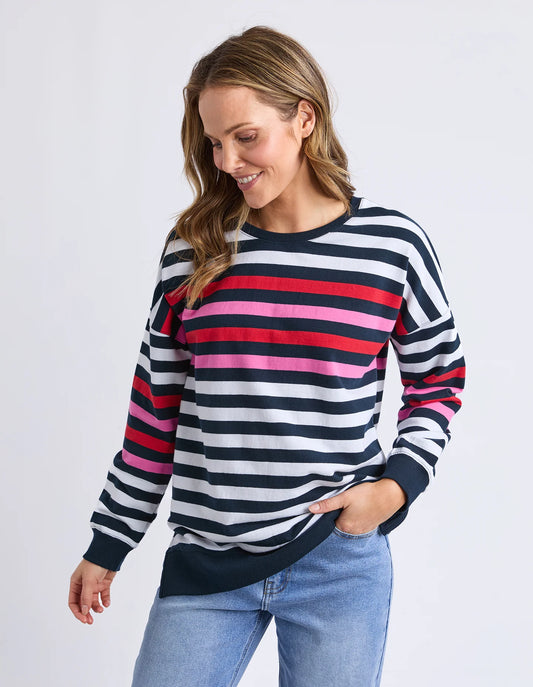 LOLLIPOP CREW - NAVY & WHITE STRIPE