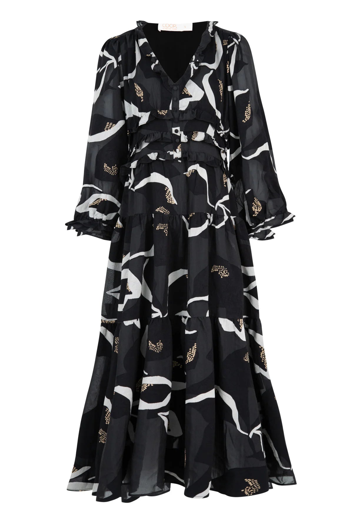 TIER ME OUT DRESS - BLACK