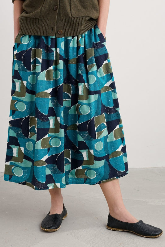 MEVAGISSEY SKIRT - PENWITH ABSTRACT EMULSION