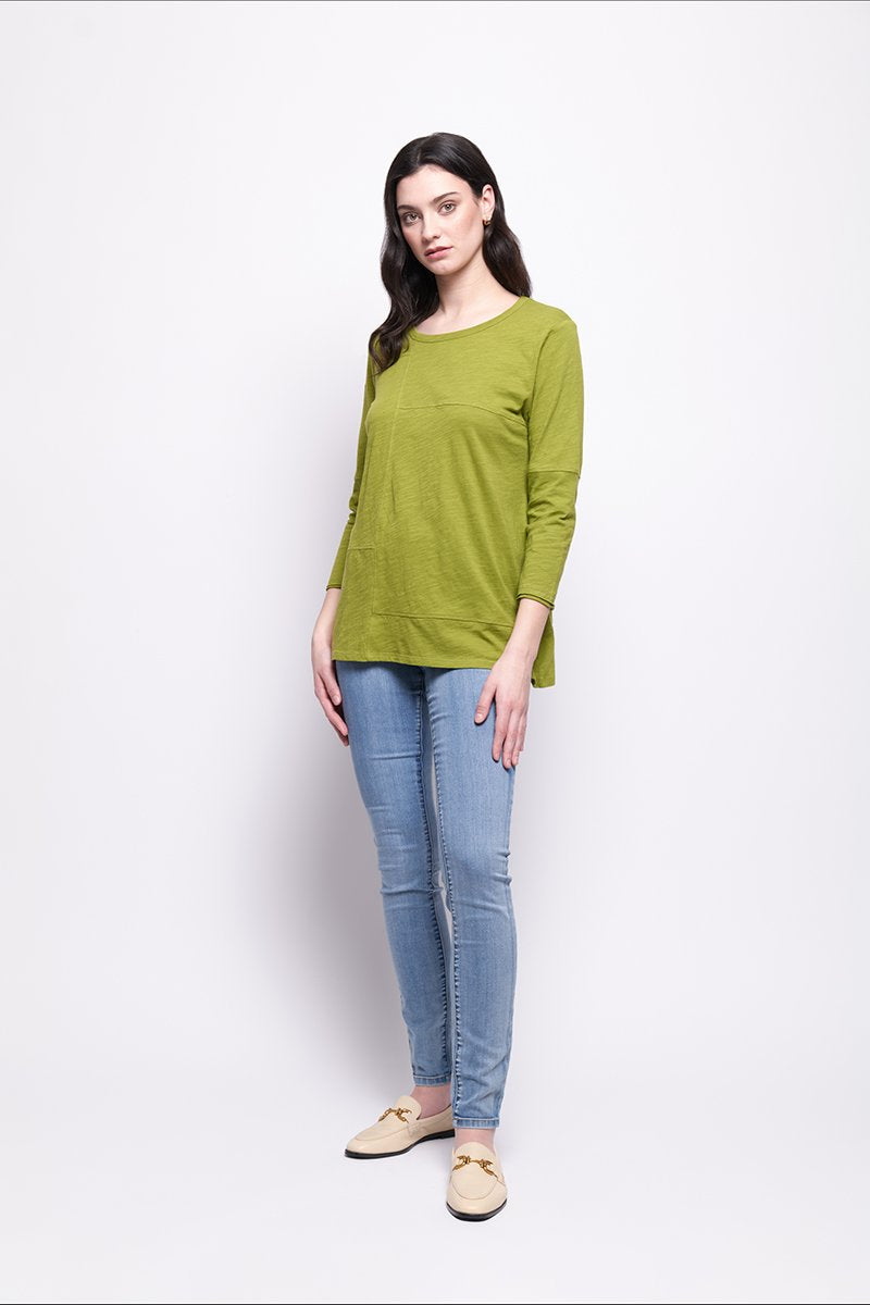 SO IT SEAMS TOP - CHARTREUSE