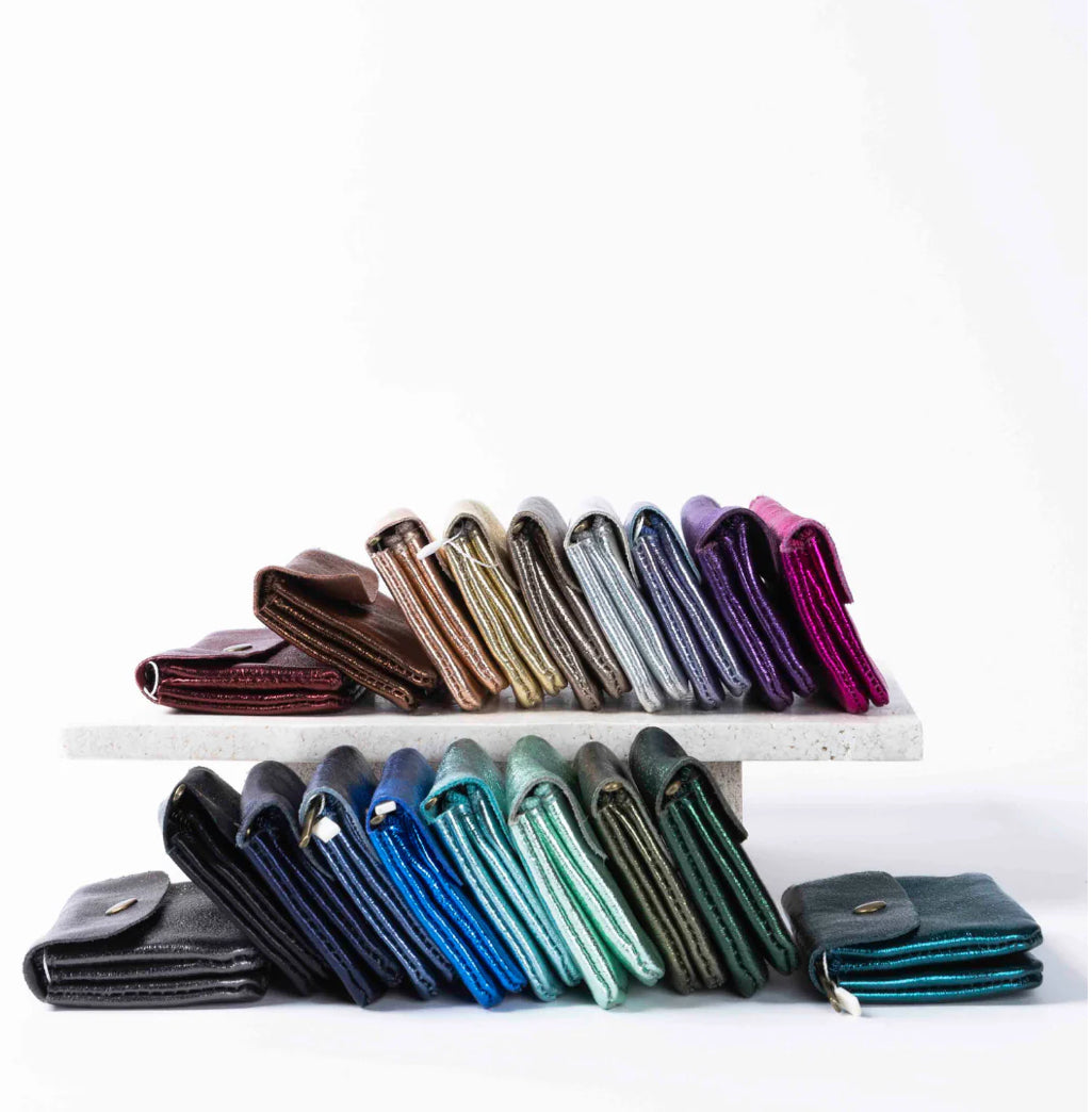 METALLIC COIN PURSE - BORDEUX