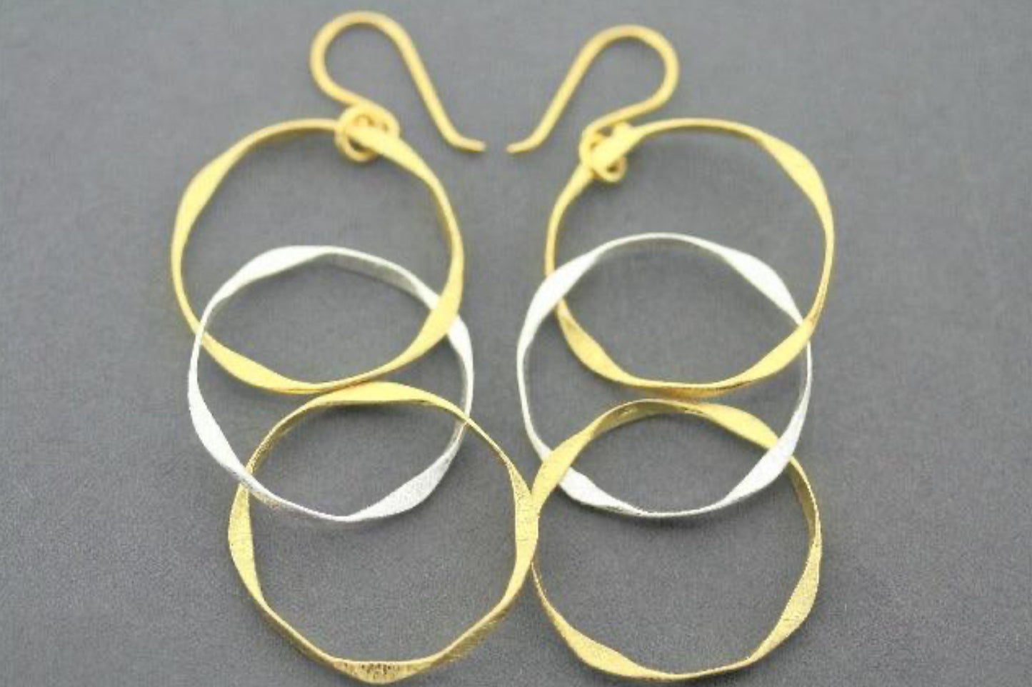 ORGANIC DROP EARRING - 22KT GOLD ON SILVER