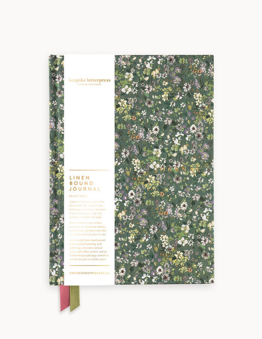 LINEN BOUND JOURNAL - SUMMER PERENNIALS (BULLET JOURNAL)
