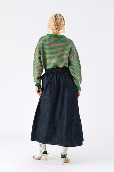 AKANA MAXI SKIRT - BLUE DENIM