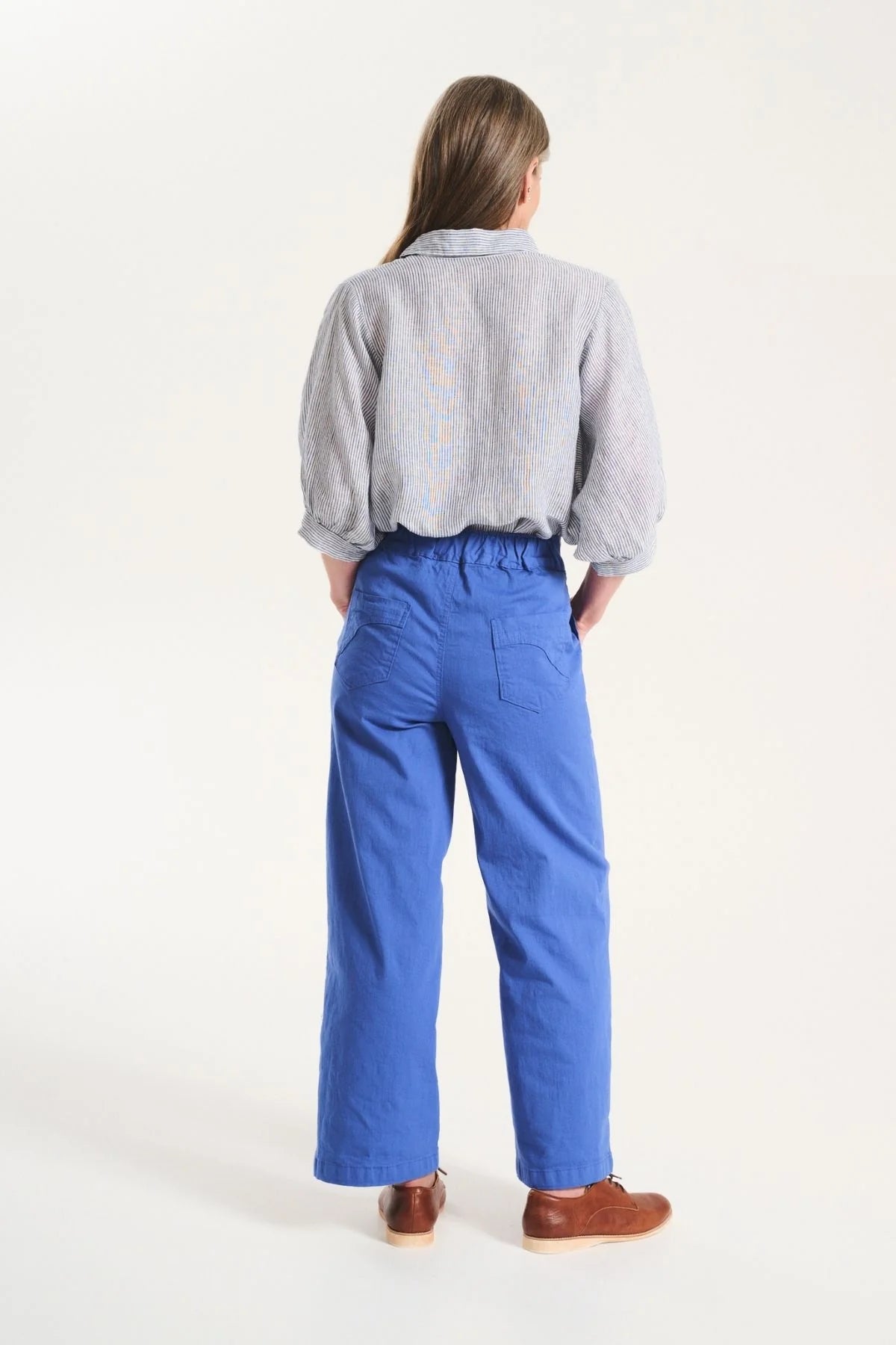 PEGGY FINA PANTS - BLUE COTTON