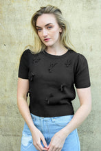 Load image into Gallery viewer, BOW-DELICIOUS TOP - BLACK