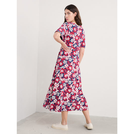 CHATEAUX DRESS (HALF SLEEVE) - SEASHORE FLORAL YACHT