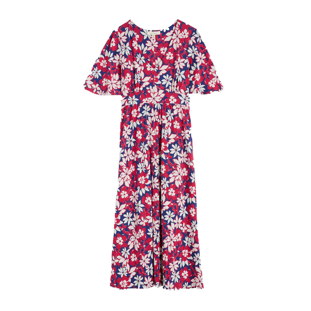 CHATEAUX DRESS (HALF SLEEVE) - SEASHORE FLORAL YACHT