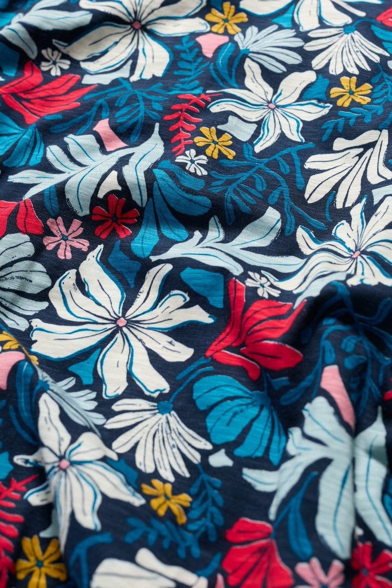 CHATEAUX DRESS (HALF SLEEVE) - SEAWEED FLOWER MARITIME