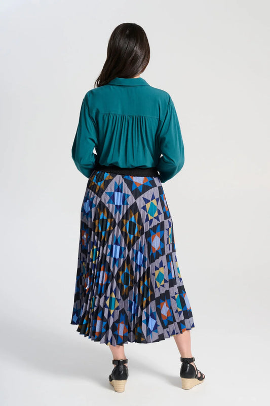 VEDA PLEATED SKIRT - NIGHT