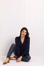 Load image into Gallery viewer, KNOTTING HILL BLOUSE - MIDNIGHT