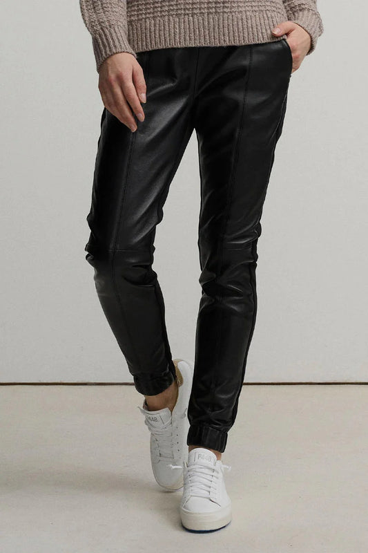FERGIE LEATHER JOGGER PANTS